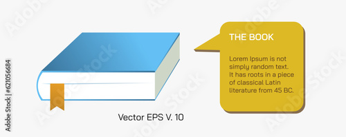 beautiful 3D Book vector with page mark. Book template about the details of the book and summery, book icon, vector, template, images, clipart and sticker.