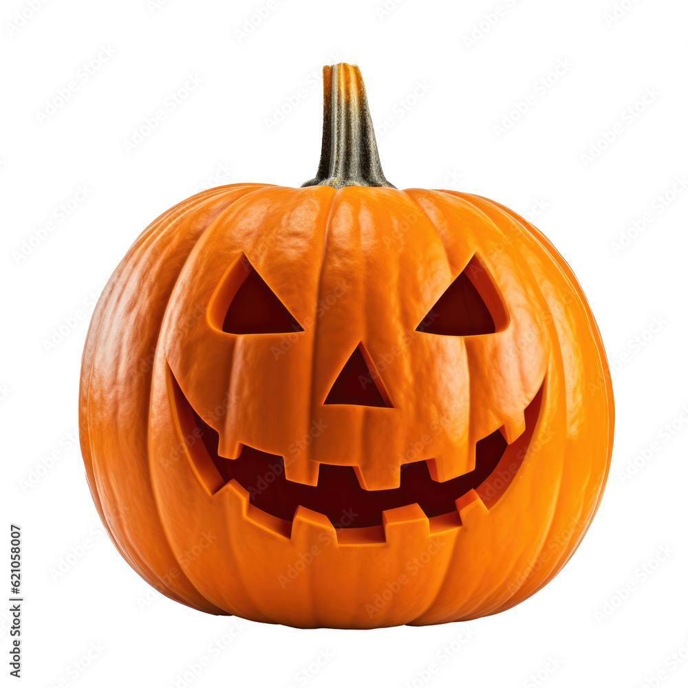 Halloween pumpkin head jack o’lanterns isolated on transparent background. Generative ai Halloween pumpkin head jack o’lanterns isolated on transparent background. Generative ai
