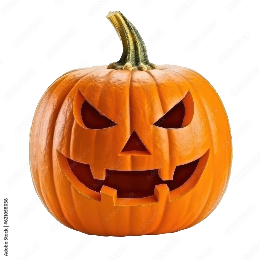 Halloween pumpkin head jack o’lanterns isolated on transparent background. Generative ai Halloween pumpkin head jack o’lanterns isolated on transparent background. Generative ai