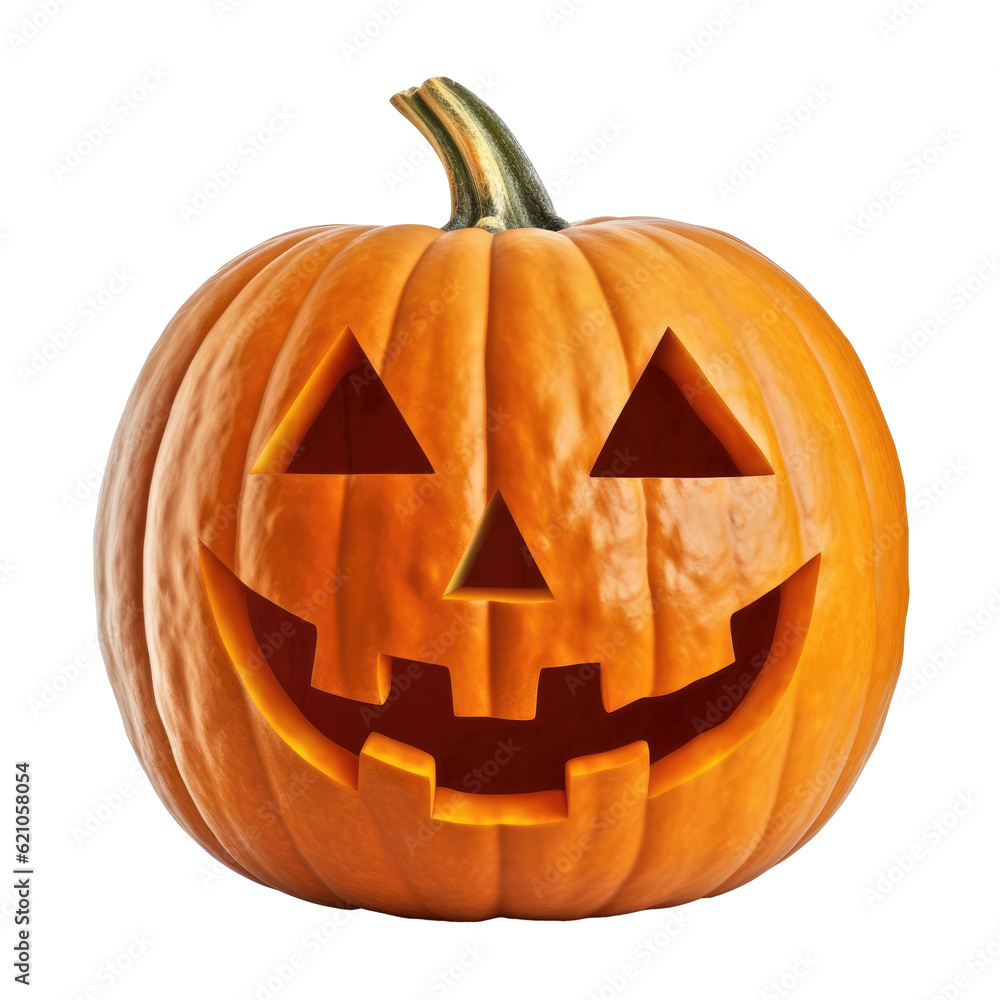 Halloween pumpkin head jack o’lanterns isolated on transparent background. Generative ai Halloween pumpkin head jack o’lanterns isolated on transparent background. Generative ai
