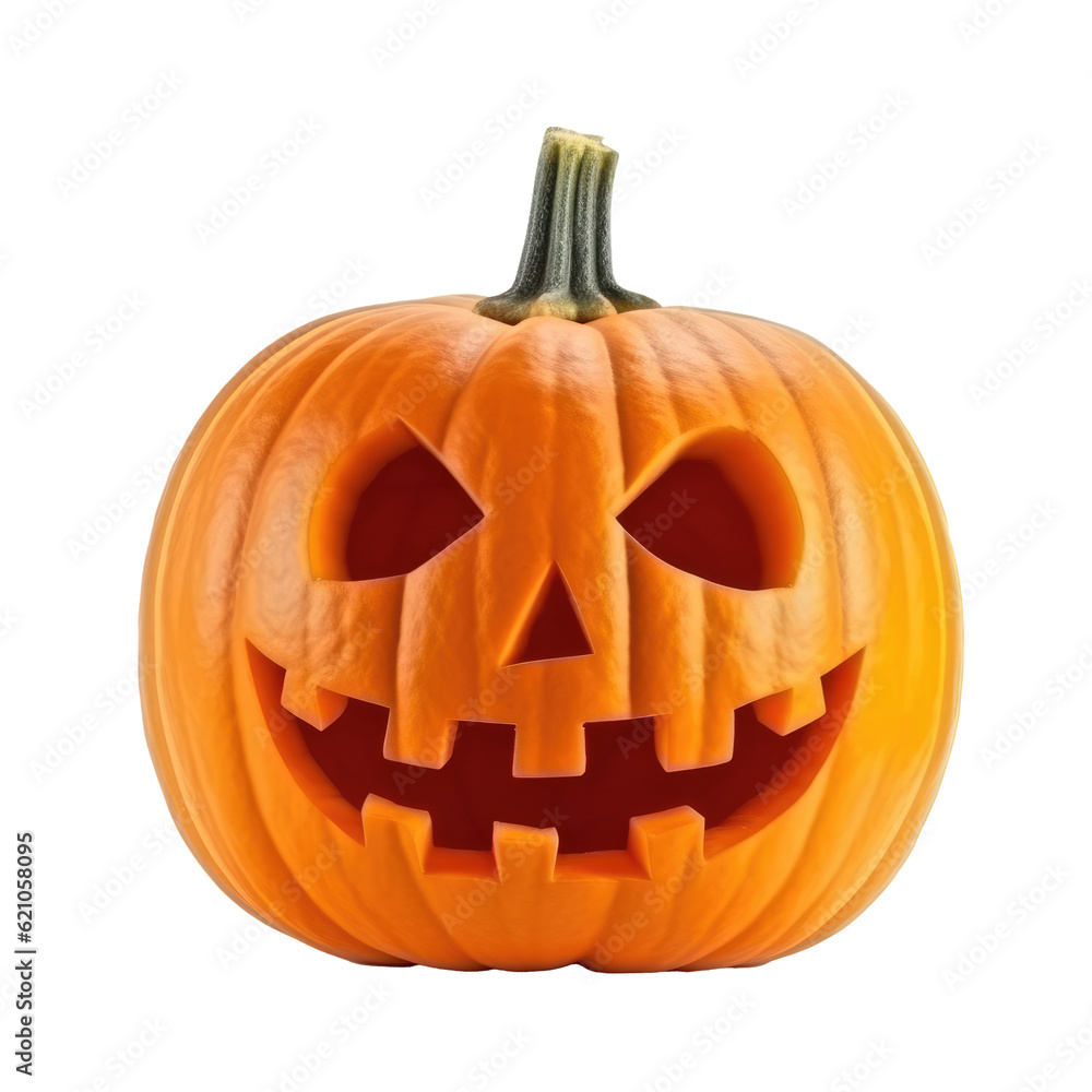 Halloween pumpkin head jack o’lanterns isolated on transparent background. Generative ai Halloween pumpkin head jack o’lanterns isolated on transparent background. Generative ai