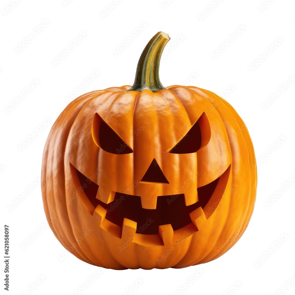 Halloween pumpkin head jack o’lanterns isolated on transparent background. Generative ai Halloween pumpkin head jack o’lanterns isolated on transparent background. Generative ai