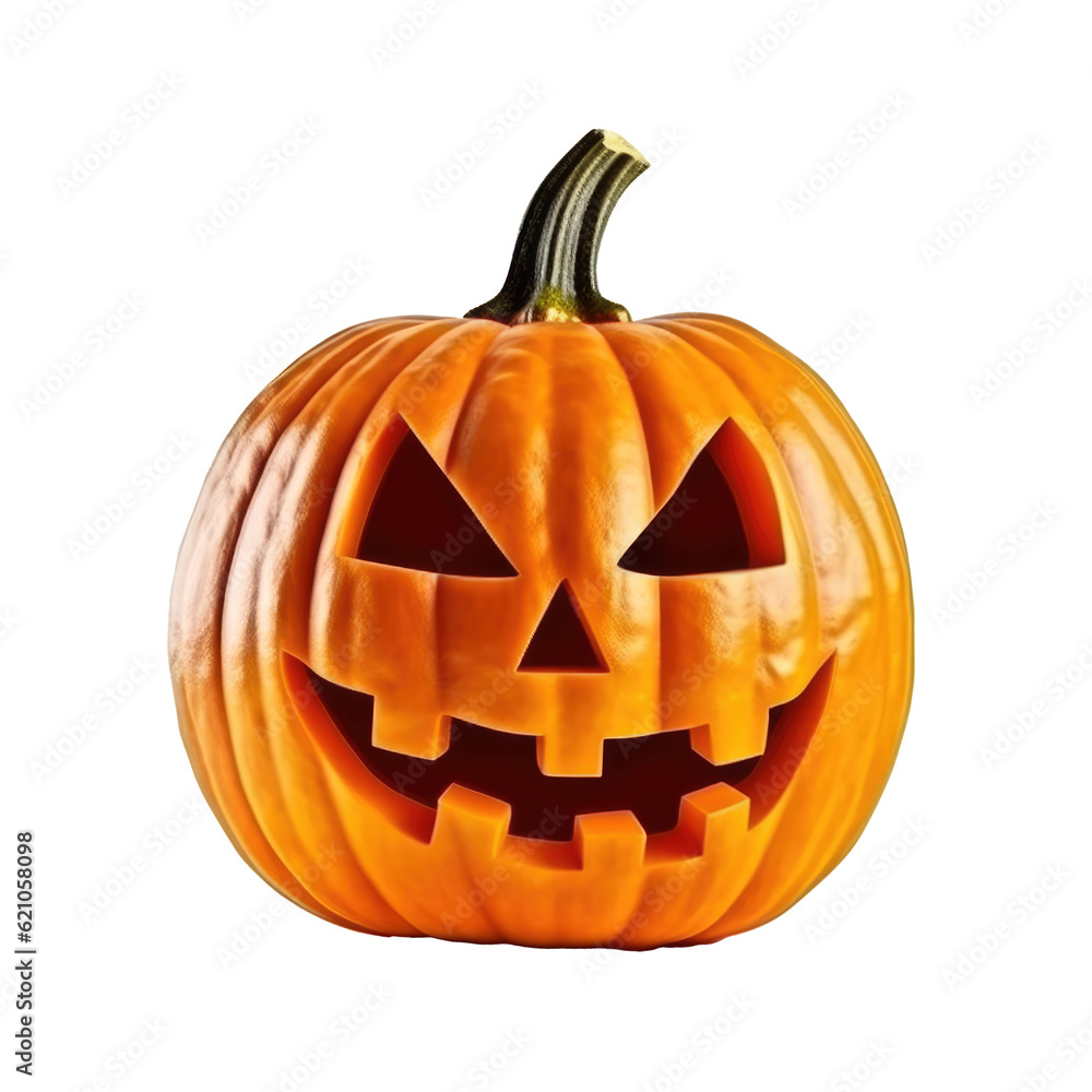 Halloween pumpkin head jack o’lanterns isolated on transparent background. Generative ai Halloween pumpkin head jack o’lanterns isolated on transparent background. Generative ai