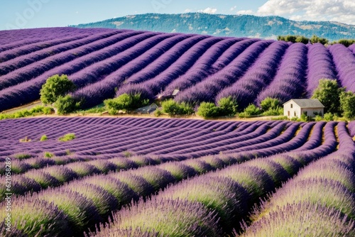 Stunning lavender field landscape Summer with amazing sky