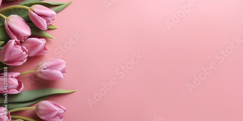 AI Generated. AI Generative. Romantic love invite card greeting with tulip flowers. Tender aesthetics valentine birthday woman day holiday vibe. Graphic Art © AkimD