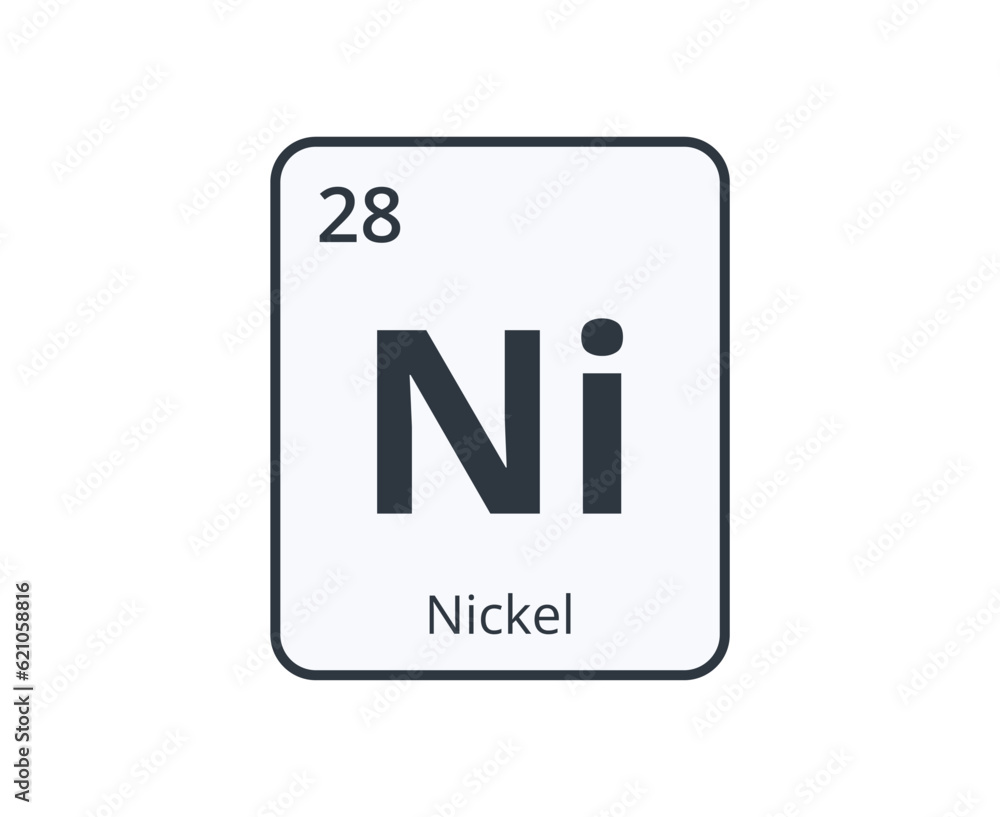 Nickel Chemical Element Graphic for Science Designs.
Nickel Chemical Element Graphic for Science Designs.