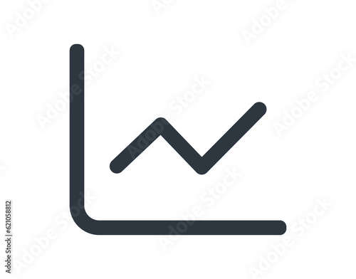 Isolated Line Chart Symbol. 
