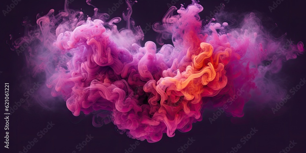 Fotografie heart-shaped smoke formation. made using generative AI tools