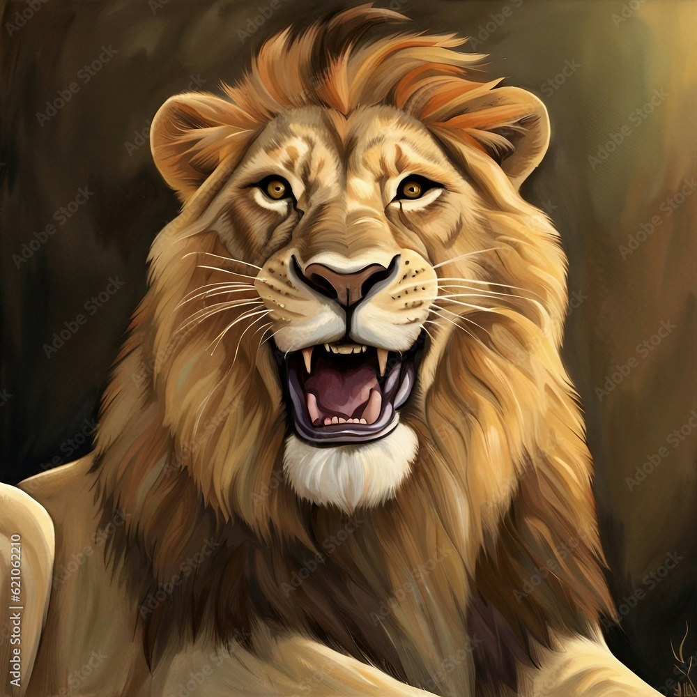 Fototapeta premium smiling lion
