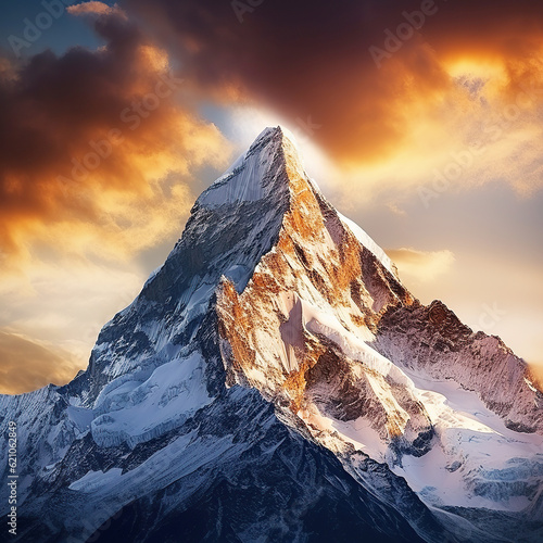 beautiful landscape mountain and cloudy sky photo