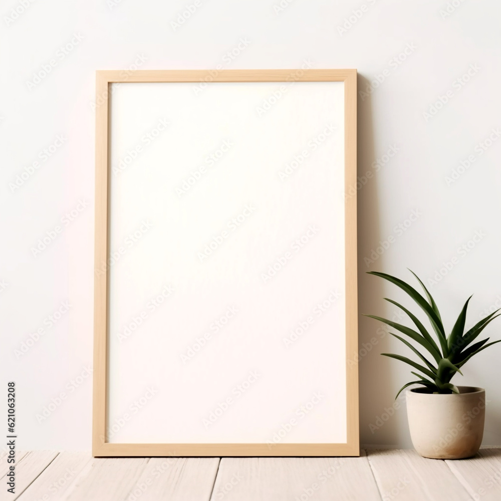 Brown wooden single poster mockup standing on the table,poster mockups,minimalist mockups,frame templates in boho style room. Brown wooden single poster mockup standing on the table,poster mockups,minimalist mockups,frame templates in boho style room.