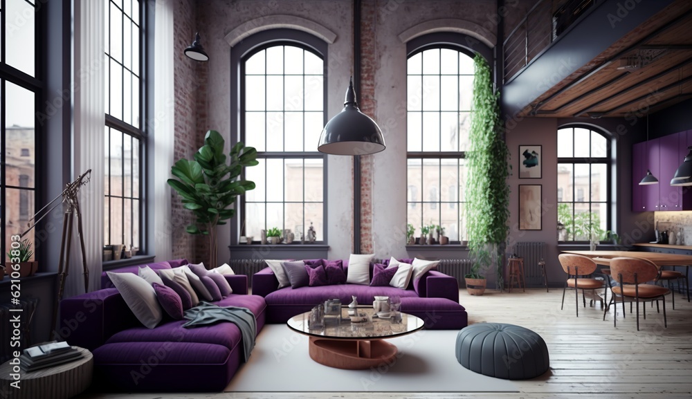 the living room of a beautiful loft apartment the living room of a beautiful loft apartment