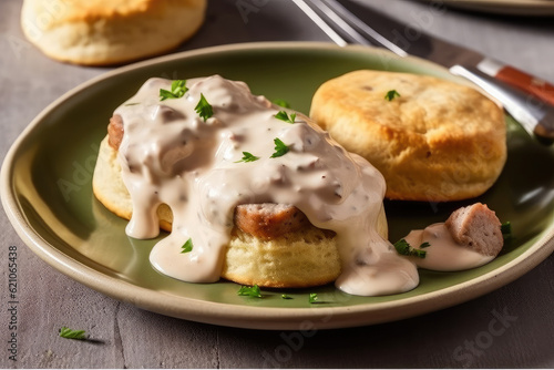 Biscuits with Gravy - ai generated