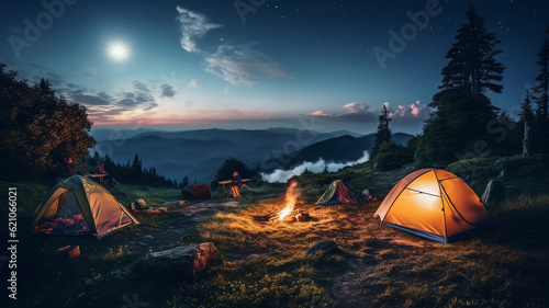 Night landscape of camping ground © AhmadSoleh