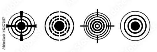 Pain concentration, headache, toothache  icon, radial pain target icon set