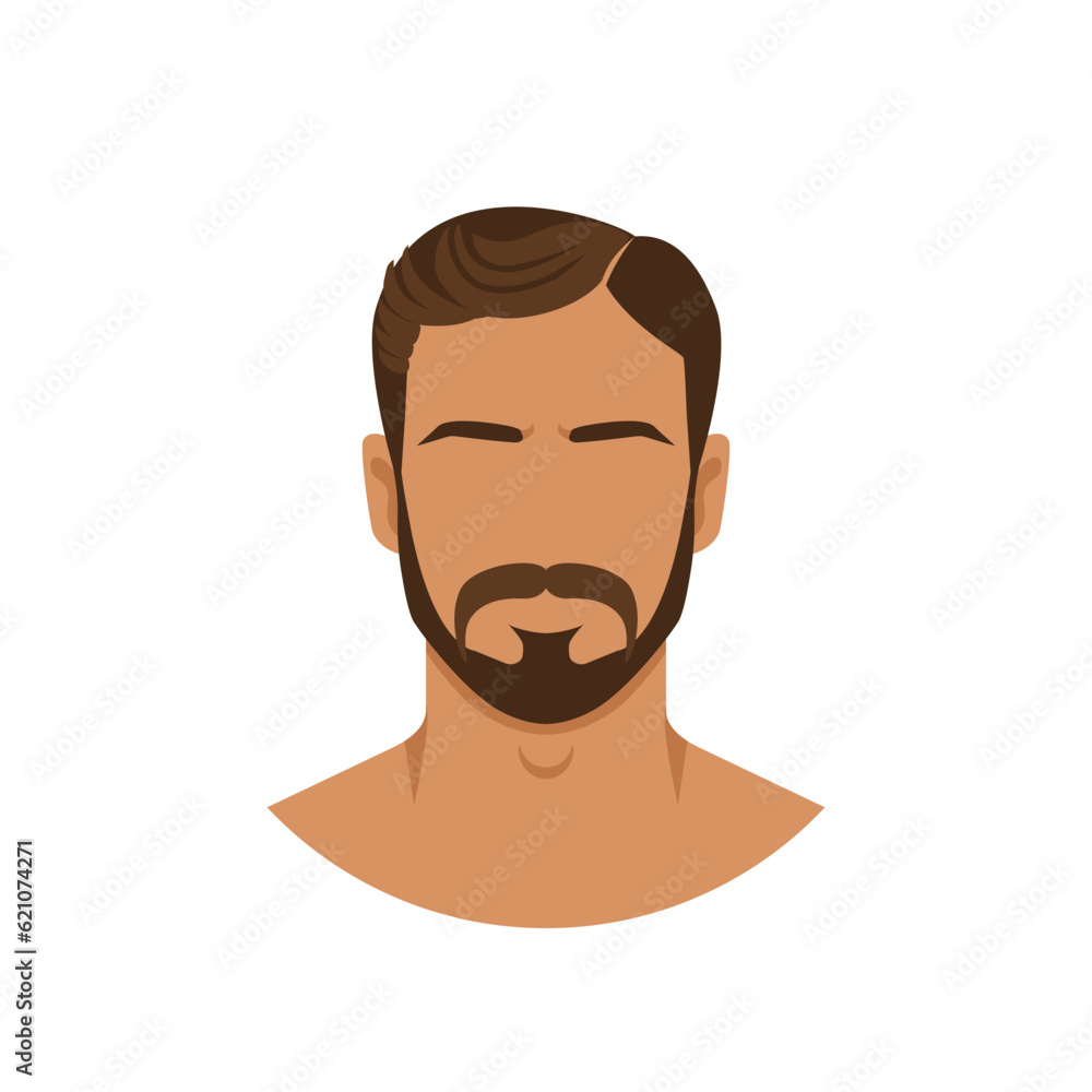 Face of man with beard and mustache