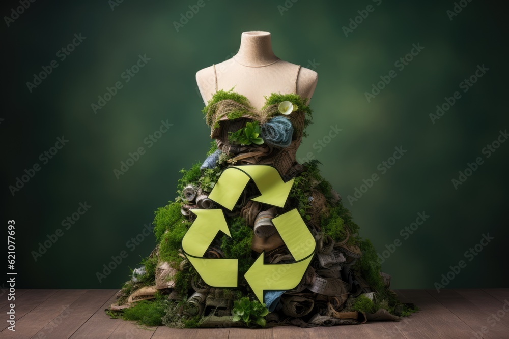 Slow fashion concept with Reuse, Reduce, Recycle symbol. Sustainable ...