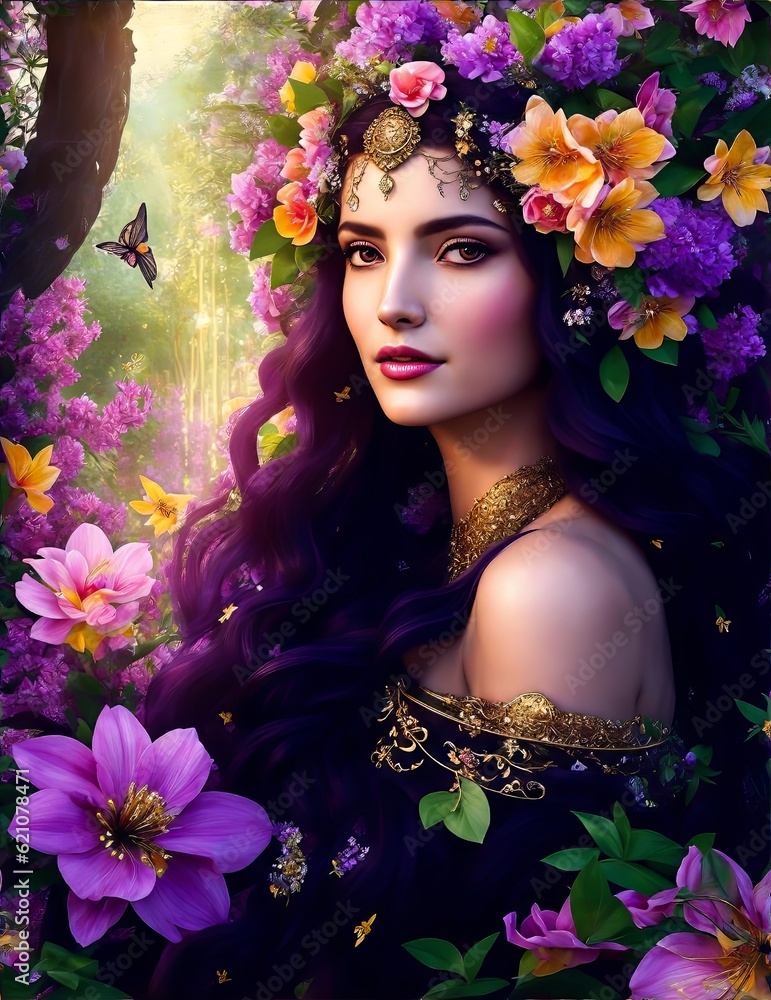 Persephone the Greek Goddess of Spring, Queen of the Underworld, Wife of Hades and Daughter of Demeter and Zeus.