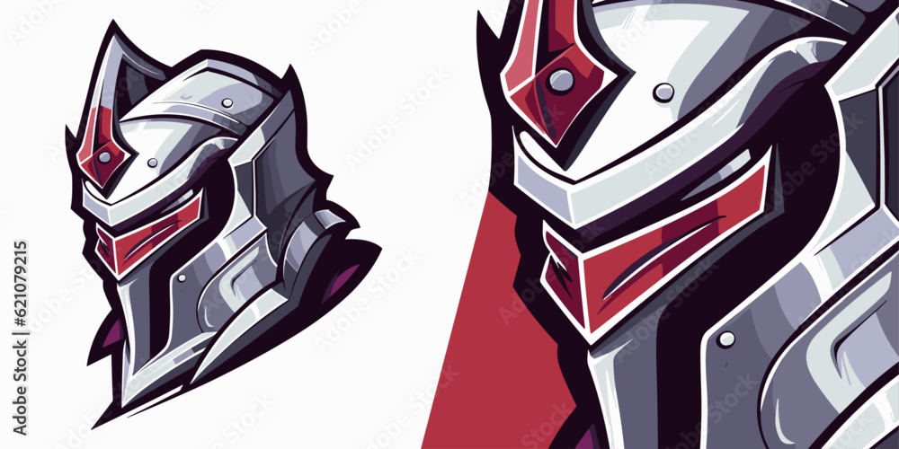Powerful Knight Mascot Logo Design: Unleash Your Team's Strength with a Modern Illustration Concept for Sports & Esports
