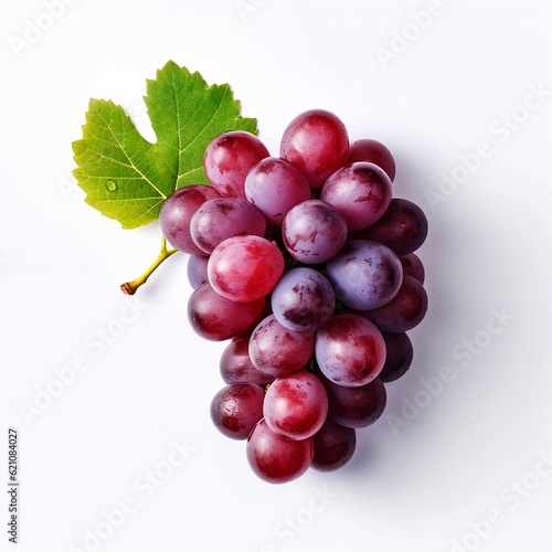 Vibrant Vineyard: Plump Grape Captured on a Clean White Background