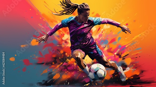 Frauenfußball, Fußball, Sport, Frauen, WM, erstellt mit Generative AI photo