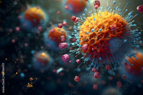A vivid representation of immunotherapy, medical approach that leverages the body's immune system to fight diseases. Intersection of science and the body's innate healing power.