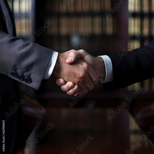 Business people shaking hands, finishing up a meeting, Partnership Team,after complete deal. Successful Teamwork Partnership in an Office.