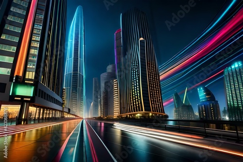 city skyline at night