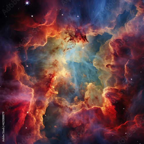 Stunning realistic concept of a space nebula, colorful space texture and wallpaper, Generative AI