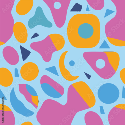 seamless vector pattern geometric organic shapes and forms textile fabric or ceramic tiles background