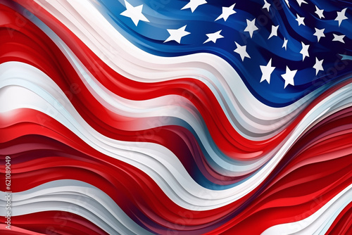 Background referring to the flag of the United States and national colors. Generative AI