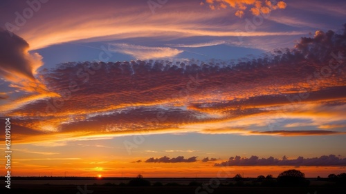 Utterly slam - up sunset with discolor foul - covered lit by the sunlight . bright epic exceed. Creative resource, AI Generated