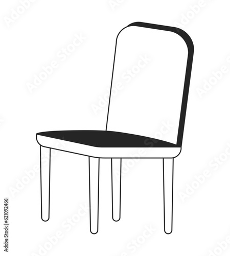 Comfortable office chair flat monochrome isolated vector object. Furniture for decor room. Editable black and white line art drawing. Simple outline spot illustration for web graphic design