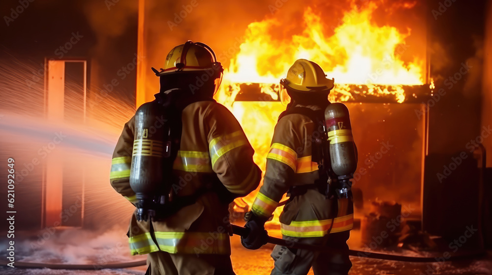 firefighters put out a burning building. burning building. fire in the room. firefighters put out a burning building. burning building. fire in the room.