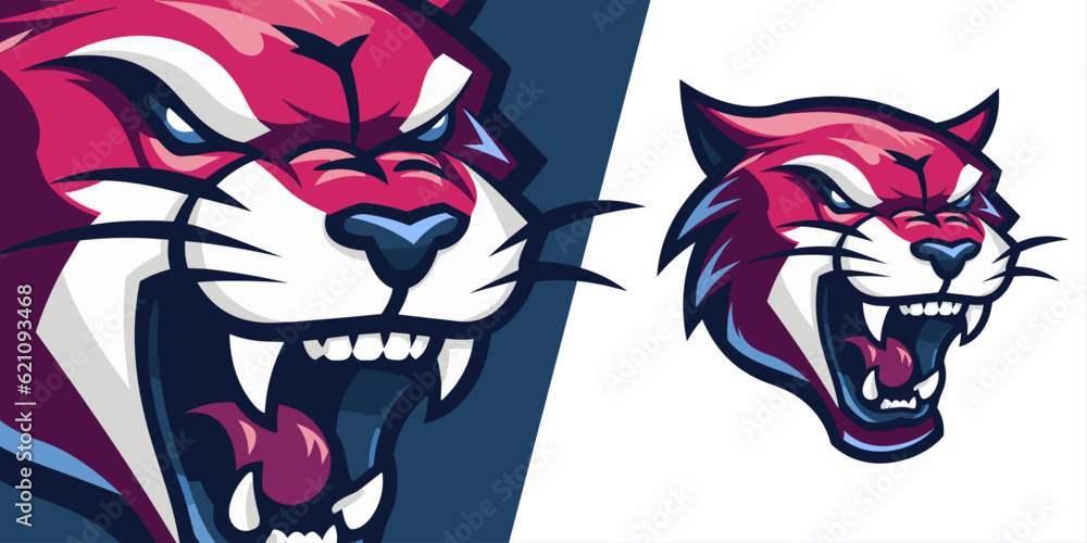 Ferocious Undead Feline: Zombie Cougar Mascot Logo Design for Sports & Esports, T-Shirts, and Team Badges