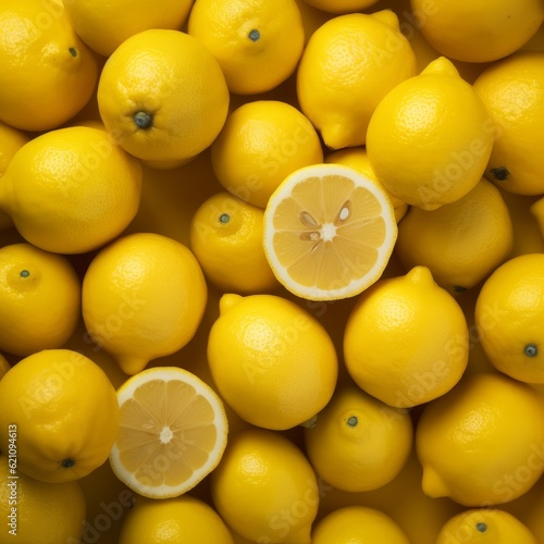 top view raw lemons, citrus food