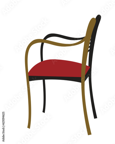 An elegant and comfortable wood dining chair. Isolated image