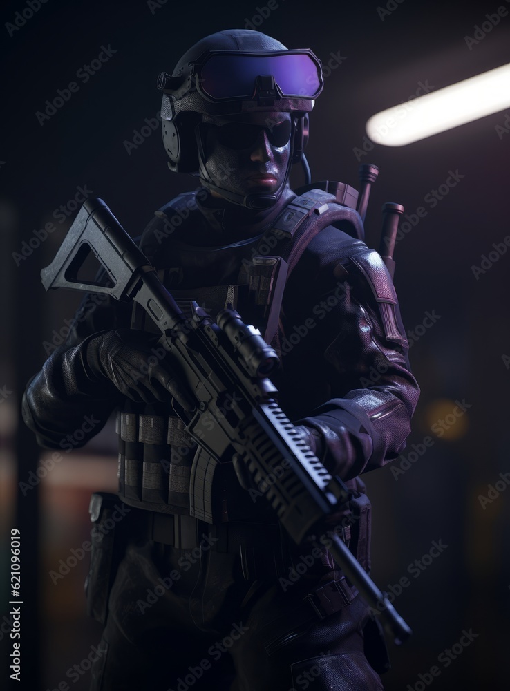 Special soldier in tactical uniform and with signature
Special soldier in tactical uniform and with signature