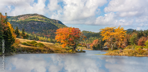Fotografie Little Long Pond in fall - Acadia National Park - Maine