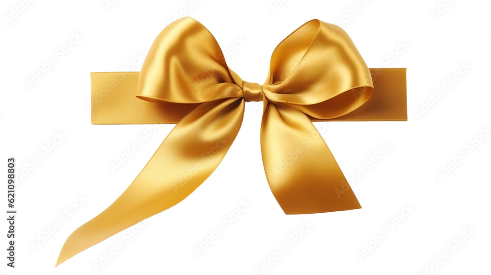 Realistic golden bow and ribbon isolated on white. Element for decoration gifts, greetings, holidays. Realistic golden bow and ribbon isolated on white. Element for decoration gifts, greetings, holidays.