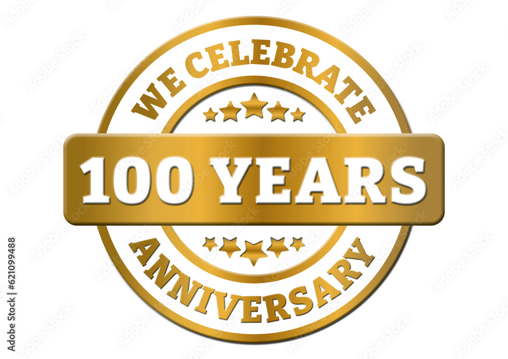 We celebrate 100 years anniversary golden sticker