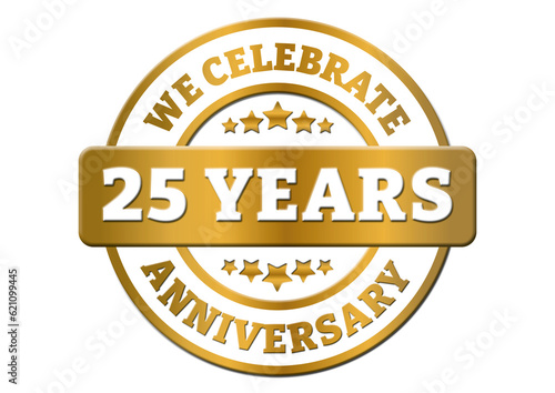 We celebrate 25 years anniversary golden sticker