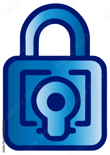 Electric Blue Lock Depicting Cybersecurity Concept