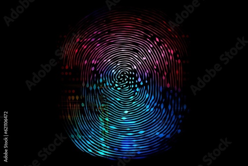 Securing Digital Identity: Abstract cyber security fingerprint, Generative AI