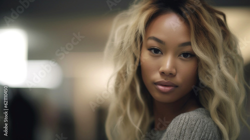 Young adult woman, multirac...