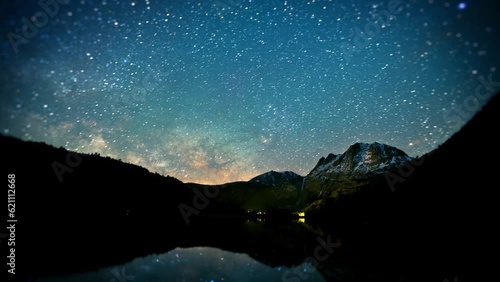 Wallpaper Mural Amazing time-lapse of the night sky with the stars being reflected in a lake. Torontodigital.ca