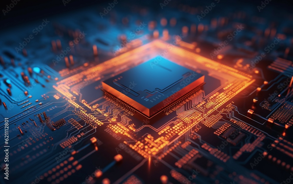 AI processor on a electronic circuit board AI processor on a electronic circuit board