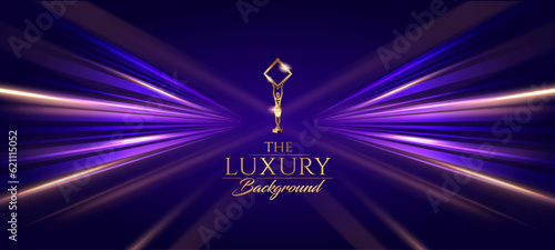 Blue Purple Golden Stage Spotlights Awards Graphics Background Celebration. Red Carpet Entry Show. Entertainment Hollywood Bollywood Template Design. Awards Background Theater Drama LED Floor. 