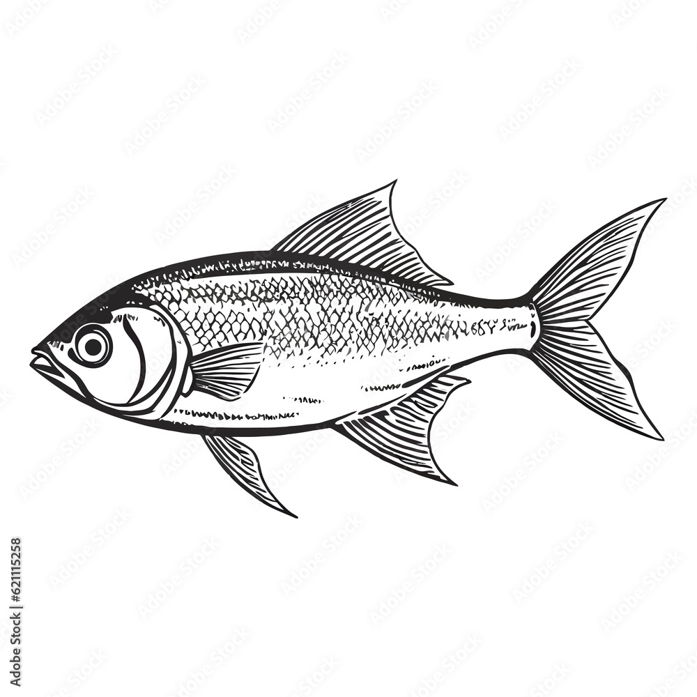 Mesmerizing Marine Art: Fish Black Tetra in Exquisite 2D Illustration Mesmerizing Marine Art: Fish Black Tetra in Exquisite 2D Illustration