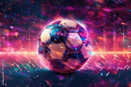 In illustrator, I created a football-themed abstract backdrop with a depth-blurred background, a night glitter effect, and a neon light design.